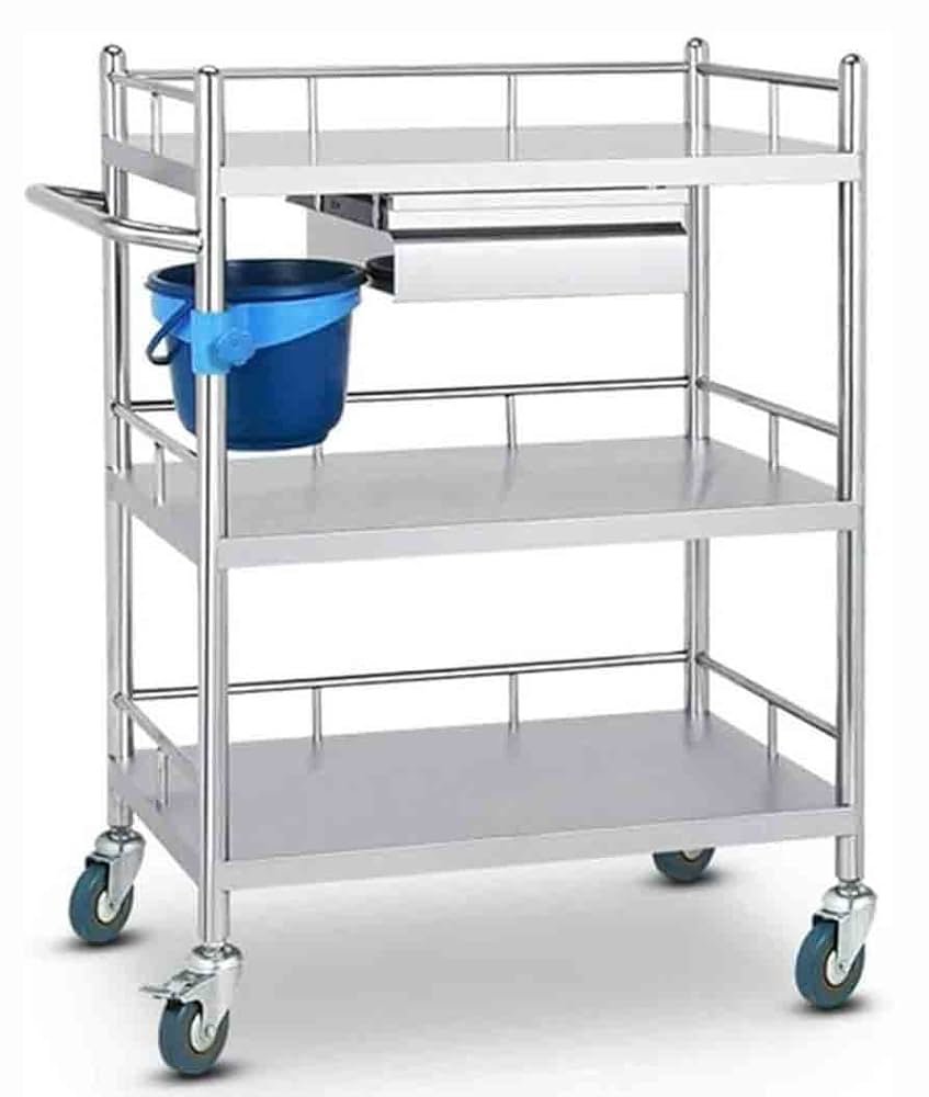 CARROS AUXILIAR 3 STAND DE ACERO INOXIDABLE